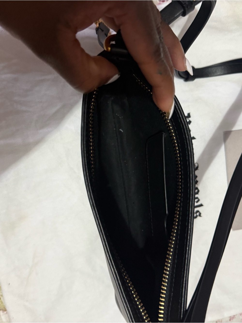 Classic Black Crossbody Bag with Gold Hardware